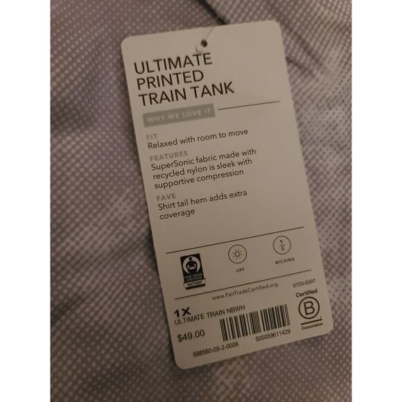 NWT Athleta Ultimate Train Printed Tank - 1X - Nebula White - 1X - Picture 3 of 5